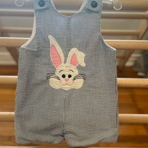 John John - blue/white Easter Bunny outfit